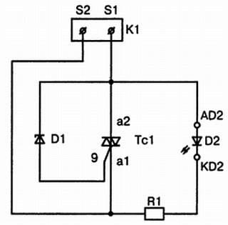 Рис 7 Принципиальная схема индикатора состояния сетевого выключателя При - фото 8