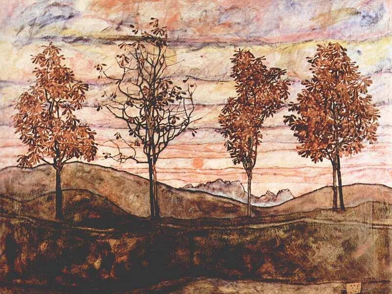 Эгон Шиле 18901918 Четыре дерева 1917 Холст масло 111x140 Эгон Шиле - фото 71