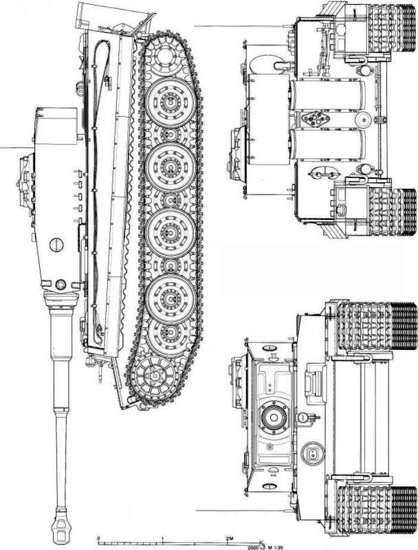 PzKpfwVI AusfE Тигр позднего периода выпуска вид сбоку спереди и сзади - фото 11