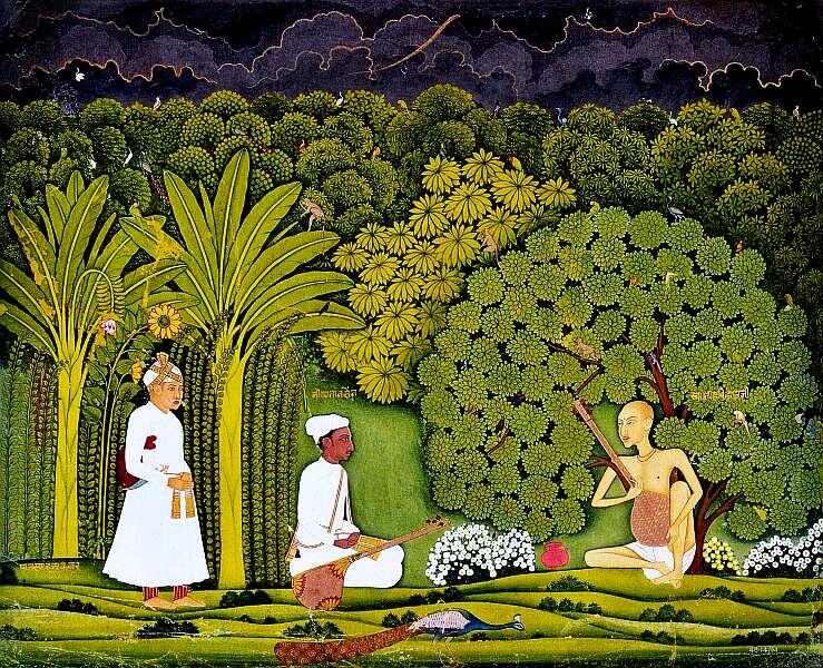 Свами Харидаса с Тансеном и Акбаром в Вриндаване Кишангагх Раджастхан 1760 - фото 69