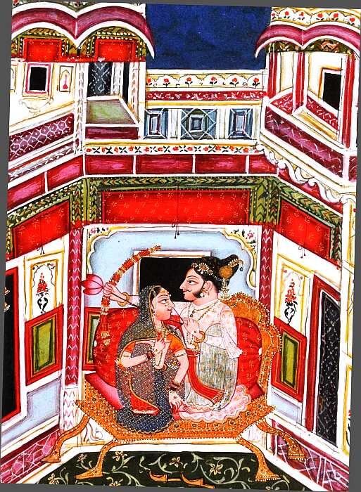 Герой любующийся прекрасной купальщицей Кота Раджастхан Около 1770 Бумага - фото 71