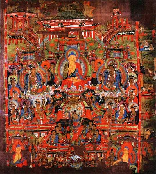 Будда Бхайшаджьягуру в раю Танка Восточный Туркестан VIIIIX века Шелк - фото 95