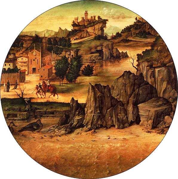 Приписывается Бартоломео Монтанье около 14501523 Пейзаж с замком Конец - фото 13