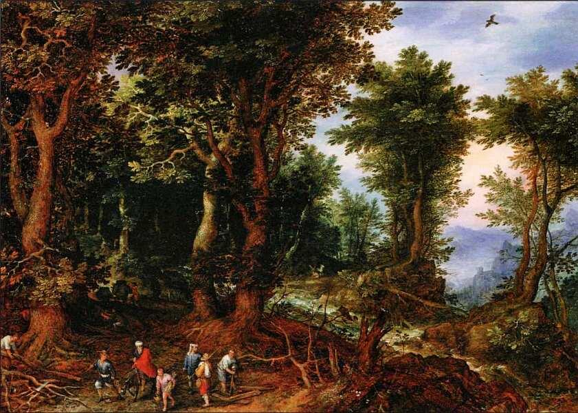 Ян Брейгель Старший 15681625 Лесной пейзаж с Авраамом и Исааком 1599 - фото 23
