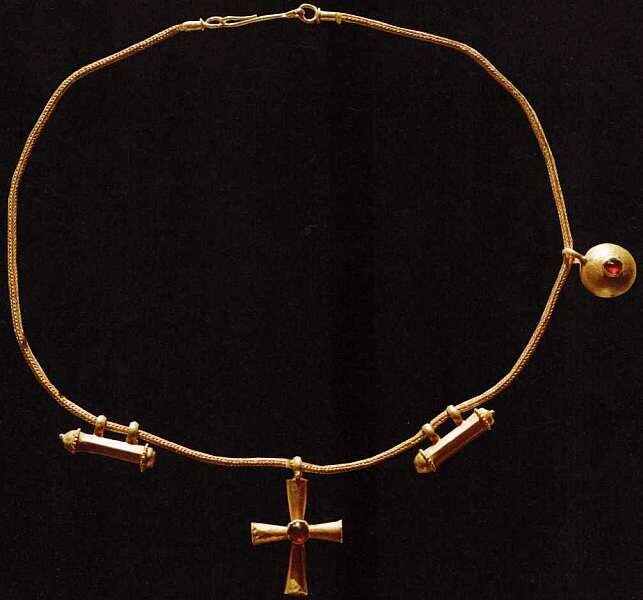 Ожерелье с подвесками VI век Золото гранат Длина цепи 565 Данное - фото 12