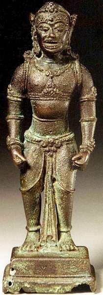 Индонезия Фигура демона Ракшас XIVначало XVI века Медь 146x51 Ракшасы - фото 13