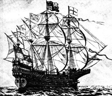3 Английский корвет 1514 года 4 Английское военное судно с рядом пушек по - фото 225