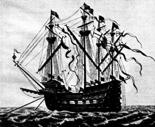 4 Английское военное судно с рядом пушек по борту начало XVI века Эпоха - фото 226