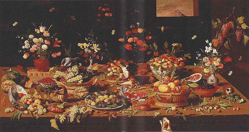 Ян ван Кессель Старший 16261679 Стол с цветочными вазами корзинками и - фото 80