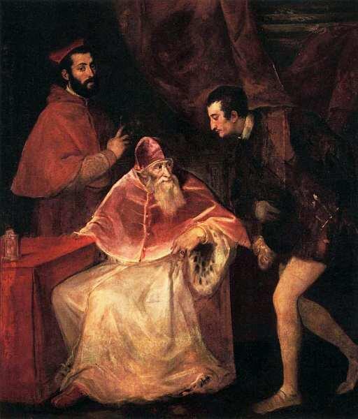 Тициан Вечеллио 148814901576 Папа Павел III с Алессандро и Оттавио Фарнезе - фото 30