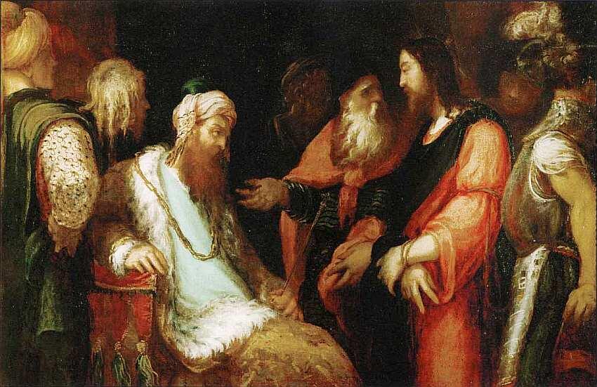 Андреа Скьявоне 151015151563 Христос перед Иродом Около 1550 Холст масло - фото 36