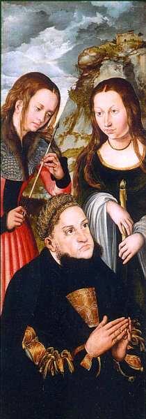 Лукас Кранах Старший Портрет Фридриха Мудрого со святой Урсулой и Женевьевой - фото 6