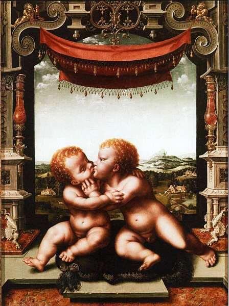 Йос ван Клеве 1480188515401541 Младенец Иисус и святой Иоанн XVI век - фото 17