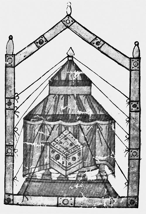 Рис 5 Двор библейской Скинии В центре изображен библейский ковчег ящик в - фото 5