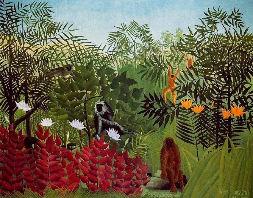 Анри Руссо 18441910 Тропический лес с обезьянами 1910 Холст масло - фото 72