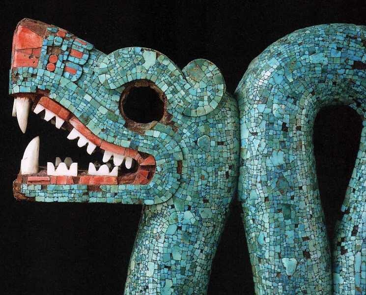 Двухголовая змея с бирюзовой мозаикой XVXVI век Фрагмент Голова Будды из - фото 68