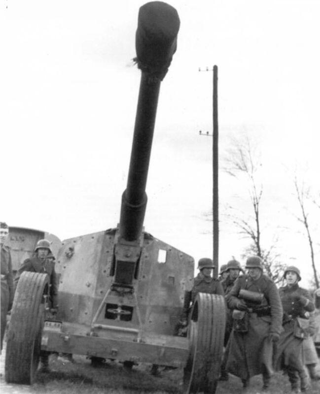 Обучение расчета 88мм противотанковой пушки Раk 4341 Франция осень 1943 - фото 2