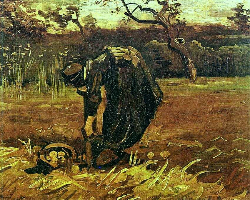 Винсент ван Гог 18531890 Крестьянка сажающая картофель 1885 Картон - фото 69