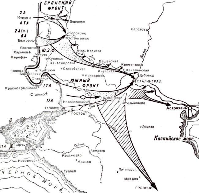 Схема 1 Немецкий план летней кампании 1942 года Выход к Волге и удар ка - фото 5