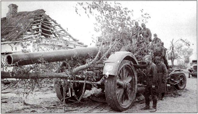 Тяжелое немецкое 211мм орудие обр 1918 г захваченное советскими войсками - фото 10