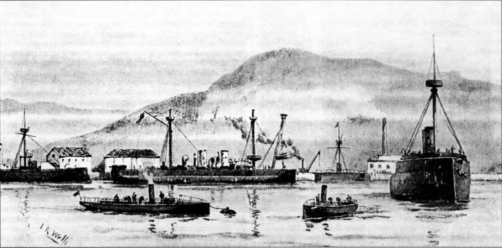 Корабли Бэйянского флота в Люйшунькоу после боя при Ялу В центре - фото 120