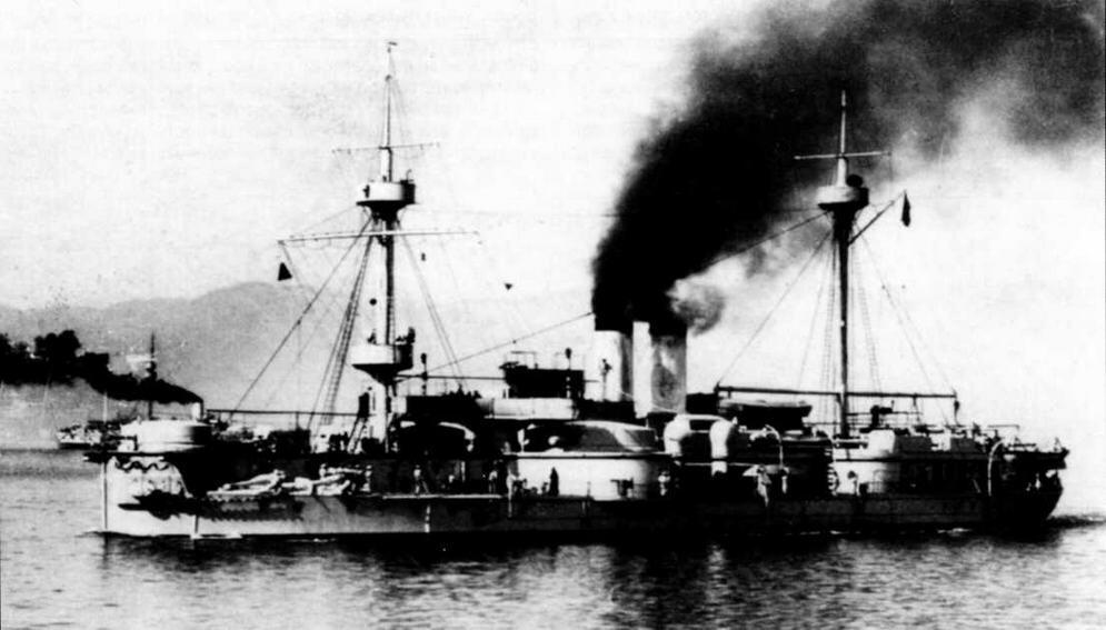 Броненосец Тинъэн 19 ноября 1899 г На заднем плане виден крейсер - фото 128