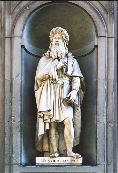 Л Бартолини Статуя Леонардо да Винчи Фасад галереи Уффици Во времена - фото 5