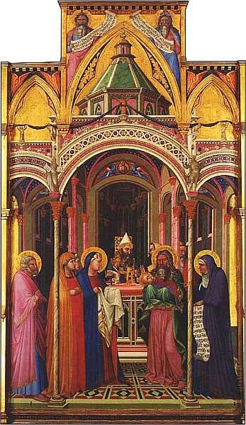 Амброджо Лоренцетти около 12901348 Принесение во храм 1342 Дерево темпера - фото 14