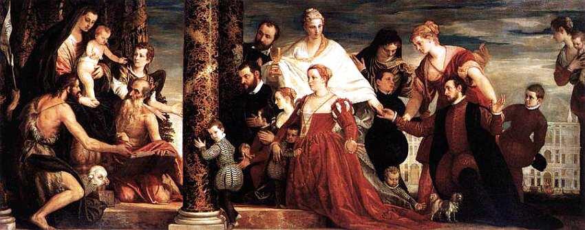 Паоло Веронезе Мадонна с семейством Куччина Около 1571 Холст масло 167x414 - фото 20