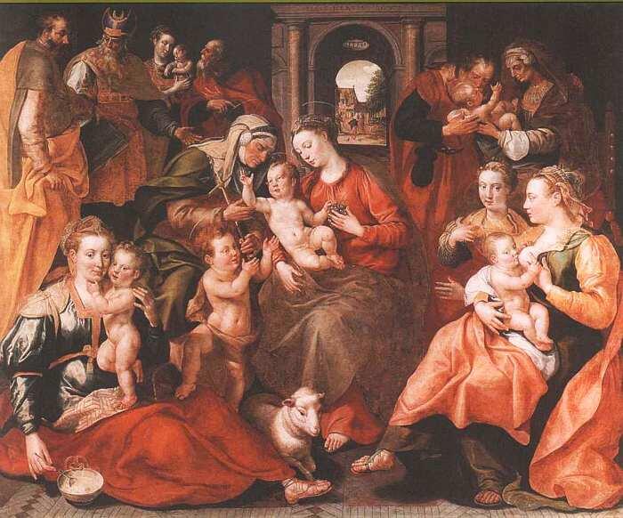 Мартин де Вос Семейство со святой Анной 1585 Иероним Босх около - фото 12