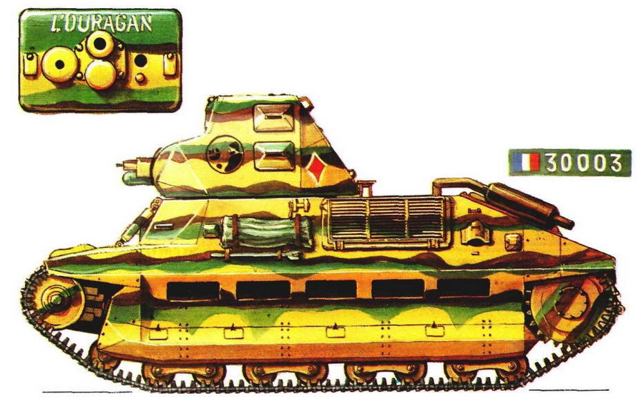 Легкий танк FCM36 LOuragan Ураган 7й танковый батальон 7 BCQ 503го - фото 58