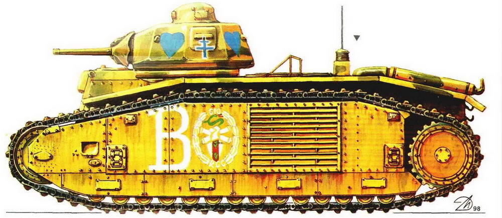 Тяжелый танк В1 bis 510й танковый полк 510 RCC Франция 1940 г - фото 59