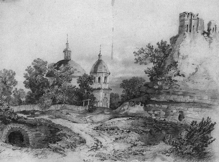 Пейзаж с церковью и руинами 1861 г Худ Алексей Саврасов И потому произнесла - фото 1