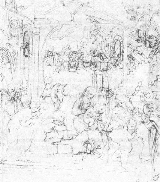 Рис 5 Набросок композиции Поклонения волхвов Ок 1481 Перо чернила по - фото 5