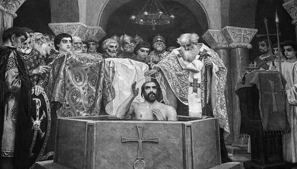 В М Васнецов Крещение князя Владимира Роспись Владимирского собора - фото 8