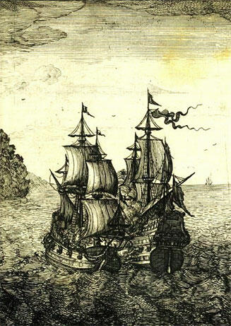 Флибустьеры атакуют испанский корабль Гравюра из книги Д ван дер Стерре - фото 8